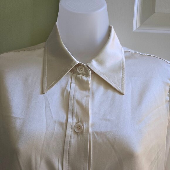 SABLYN Vincent B Slim Fit Button Down Top in Gardenia Size XS - Picture 9 of 14